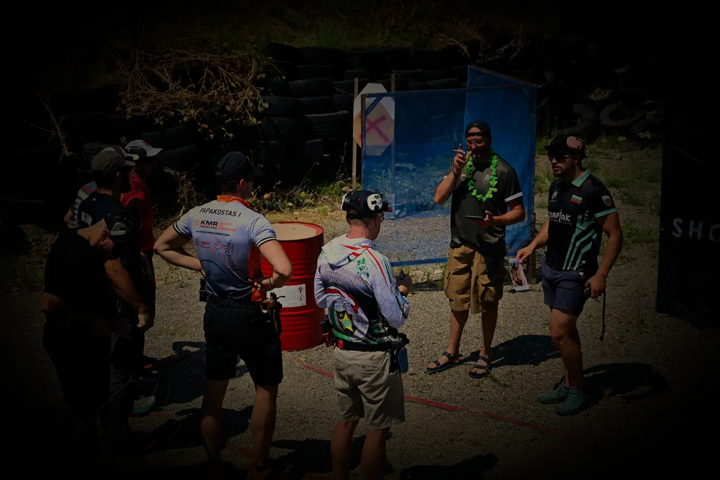 A briefing before a stage